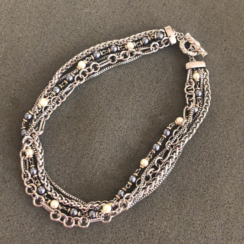 Premier Designs Multi-Strand Silver Beaded Necklace - Picture 10 of 10